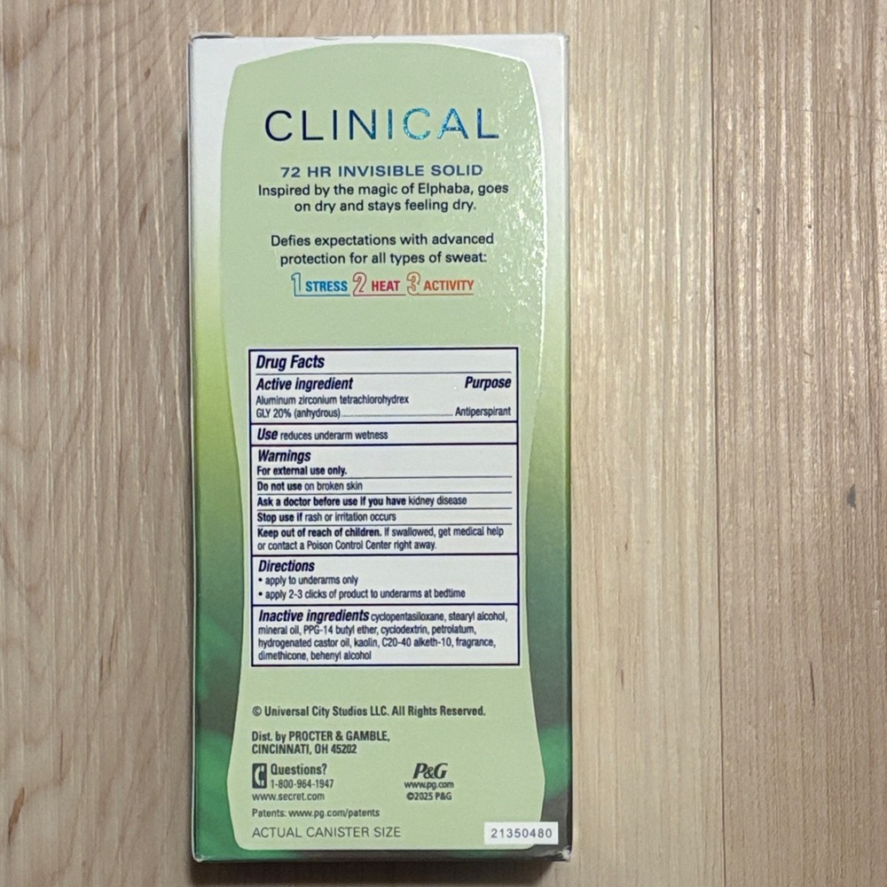 Wicked x Secret Solid Antiperspirant - Wickedly Wonderful (Green) - Picture 2 of 3